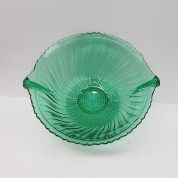 Jeannette Depression Glass Ultramarine SWIRL 10 1/2 Inch Footed Console Bowl - Picture 3 of 4